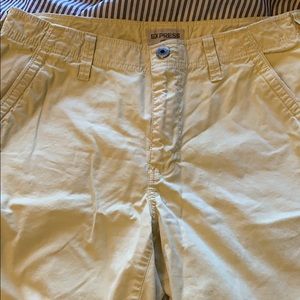 Express Flat Front Shorts in Yellow